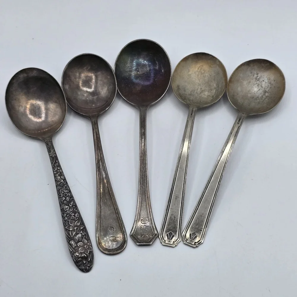 Round Soup Spoon Silver Plate Flatware Lot  Jefferson Reed Barton International